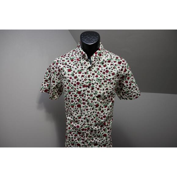 Dravus Mountain Camp Shirt Floral Roses Button Up Mens Size Small - Picture 3 of 8